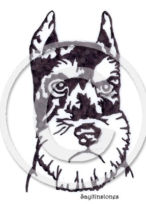 Schnauzer Long Ear Dog memorial graphic