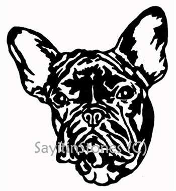 French Bull Dog Dog  Head memorial graphic