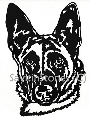 German Shephard Dog  Head memorial graphic