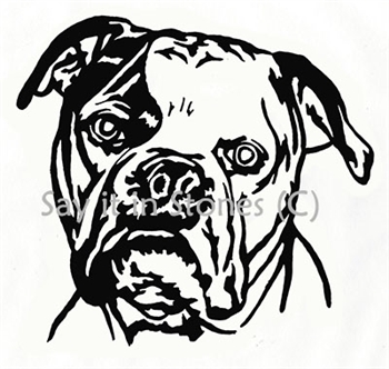 Boxer Dog  Head memorial graphic