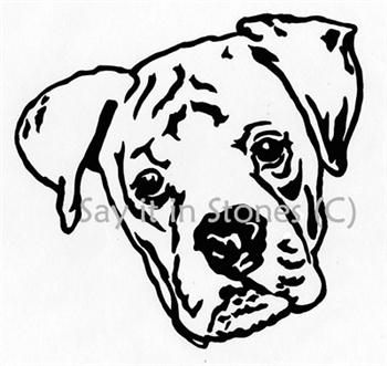 Boxer Dog  Head memorial graphic