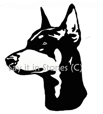 Doberman Dog  Head memorial graphic