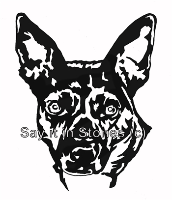 Rat Terrier Dog  Head memorial graphic