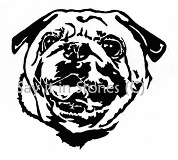 Pug Dog  Head memorial graphic