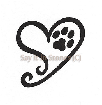 A Heart Swirl with Paw