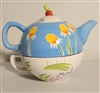 Chamomile painted Tea pot with mug