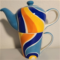 Colorful Tea pot With mug