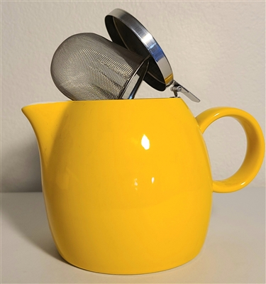 yellow Tea Pot with Filter