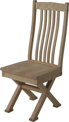 Quarter Sawn Oak Crosstie Dining Room Chair, Without Arms