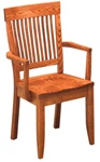 Mixed Wood Harvest Dining Room Chair, With Arms