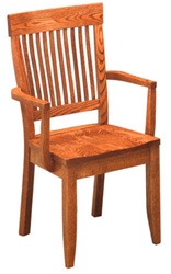 Quarter Sawn Oak Harvest Dining Room Chair, With Arms