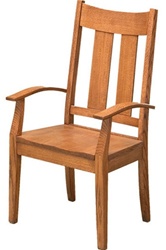 Walnut Railroad Dining Room Chair, Without Arms
