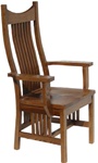 Cherry Western Dining Room Chair, With Arms