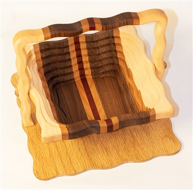 Square basket Mixed Wood