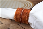 Orange Beaded Napkin Ring Set