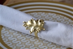 Golden Oak Leaf Napkin Ring Set