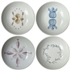 Sealife Small Porcelain Coupe Bowls