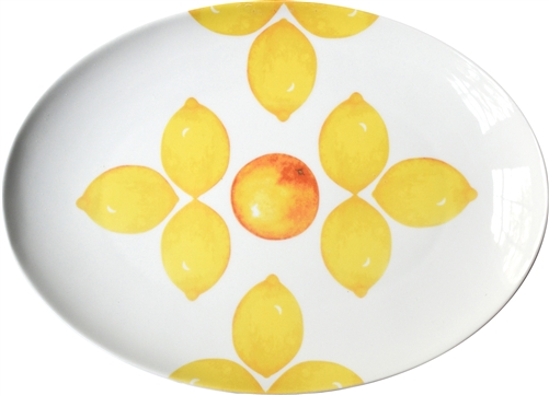 Citrus Large Porcelain Coupe Serving Platter