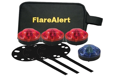 FLARE ALERT BEACON PRO & ACCESSORY KIT - 3 RED & 1 BLUE