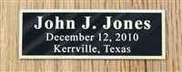 Black Brass Engraved Plate 1x3