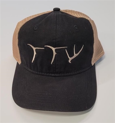 TTW Hat Weathered Black Front and Tan Mesh Back
