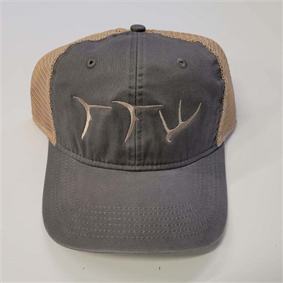 TTW Hat Weathered Gray Front and Tan Mesh Back