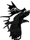 Moose Antler Metal Art - Flying Eagle