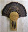 12 Gauge Turkey Fan Beard Plaque with Beard Plate  - Medium Oak