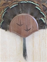 Black Walnut Turkey Fan Beard Mounting Kit with Carved Tracks - 01