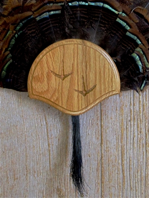 Medium Oak Turkey Fan Beard Mounting Kit with Carved Tracks - 01