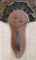 Black Walnut Turkey Fan Beard Mounting Kit with Carved Tracks - 03