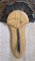 Medium Oak Turkey Fan Beard Mounting Kit with Carved Tracks - 03