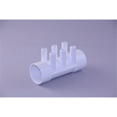 Water Manifold, 2" Sl x 2" Sl x (6) 3/4" Barbs