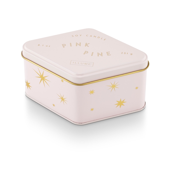 Illume 4 oz Pink Pine Mini Tin Candle