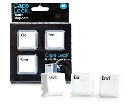 Caps Lock Bottle Stoppers