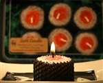 Sushi Natural Beeswax  Candles boxed set of 6 - orange