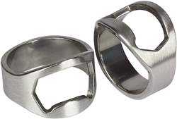 Set of 2 Silver Stainless Steel Finger Ring Bottle Opener Tool