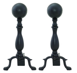UniFlame A-1234 Black Wrought Iron Ball Andirons