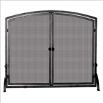 UniFlame S-1142 Single Panel Olde World Iron Screen With Doors - Large