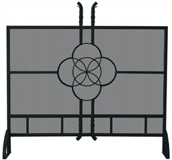 Uniflame S-1461 37" High Single Panel Olde World Iron Celtic Fireplace Screen