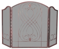 UniFlame S-1607 3 Fold Venetian Bronze Finish Screen with Loop Design