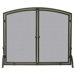 UniFlame S-1632 Single Panel Bronze Finish Screen with Doors