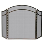 Uniflame 3 Fold Antique Rust Wrought Iron Arch Top Screen