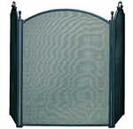 UniFlame S-3652 3 Fold Large diameter Black Finish Screen with Woven Mesh
