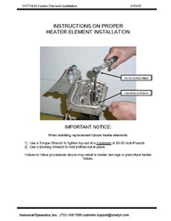 Y477161A HEATER ELEMENT TORQUE INSTRUCTIONS