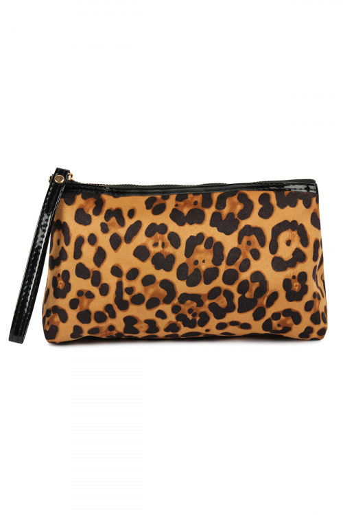 S23-6-3-10328BR BROWN LEOPARD PATTERN COSMETIC BAG/6PCS