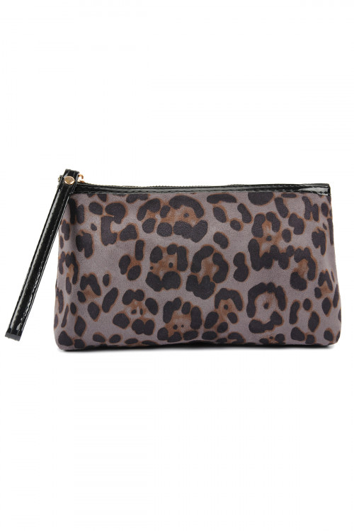 S3-8-4-10328GY GRAY LEOPARD PATTERN COSMETIC BAG/6PCS