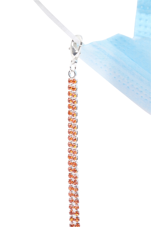 S24-3-4-16627HY-S-2MM 2 ROW MULTI PURPOSE  NECKLACE EYE STRAP-ORANGE/6PCS