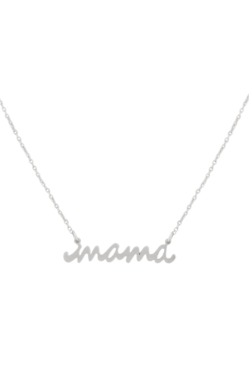 S1-4-4-17612-MS - MAMA PERSONALIZED NECKLACE MATTE SILVER/6PCS