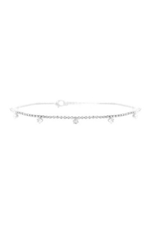 S5-6-5-17897CR-S - CUBIC ZIRCONIA STATIONED CHOKER/COLLAR NECKLACE - CRYSTAL SILVER/1PC (NOW $1.25 ONLY!)